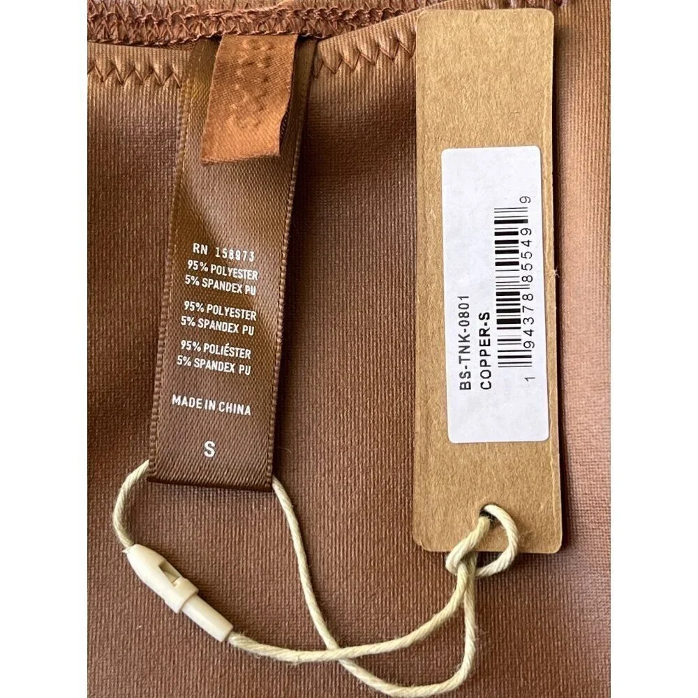 Skims Kim Kardashian Wet Jersey Tank Thong Bodysuit Copper Size S